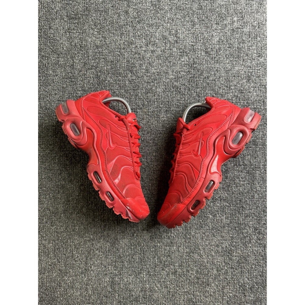 Kids 2021 Nike Air Max Plus TN Red Running Sneakers, Size US 7Y